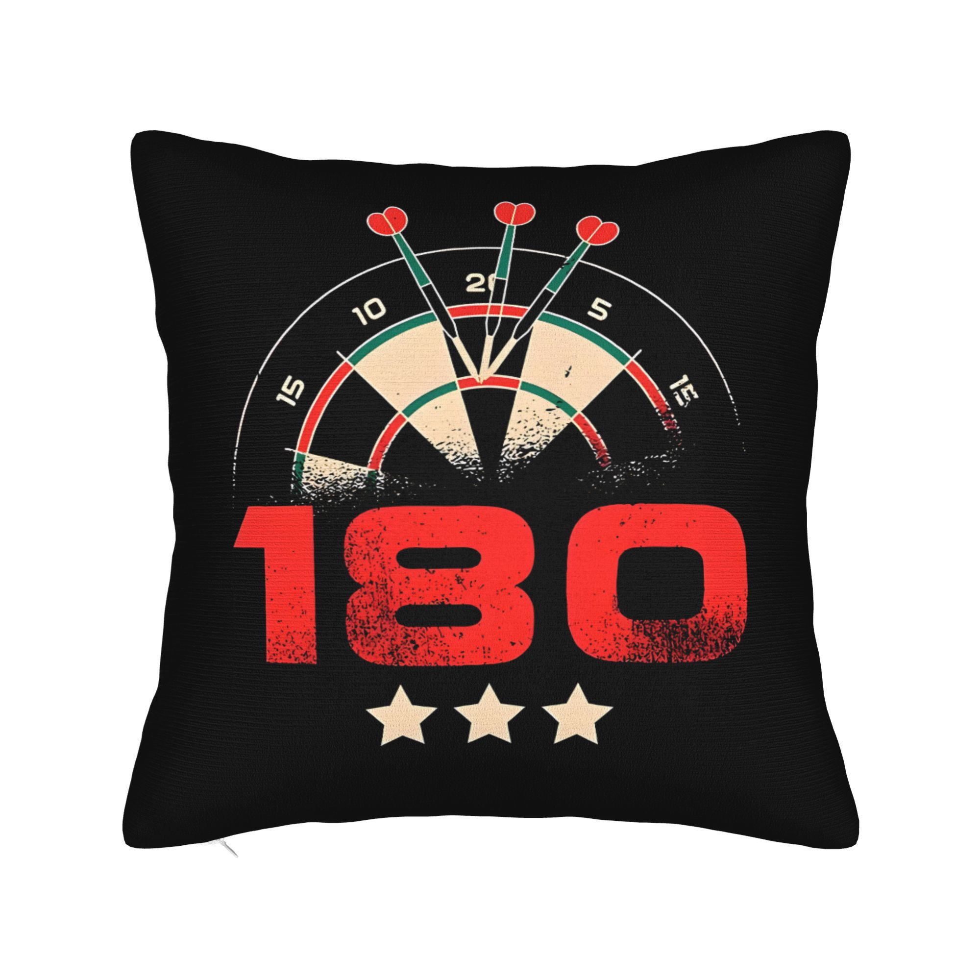 Darts Pillowcase Retro Dartboard Cushion Cover Vintage Sport Game Decor Black Throw Pillow for Gamer Room Bar 40cmx40cm