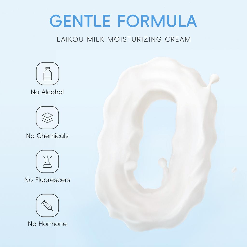 LAIKOU Milk Extract Moisturizer Facial Cream 25g Hydrating Nourish Brighten Smooth Skin Daily Care for All Skin Types Travelsize