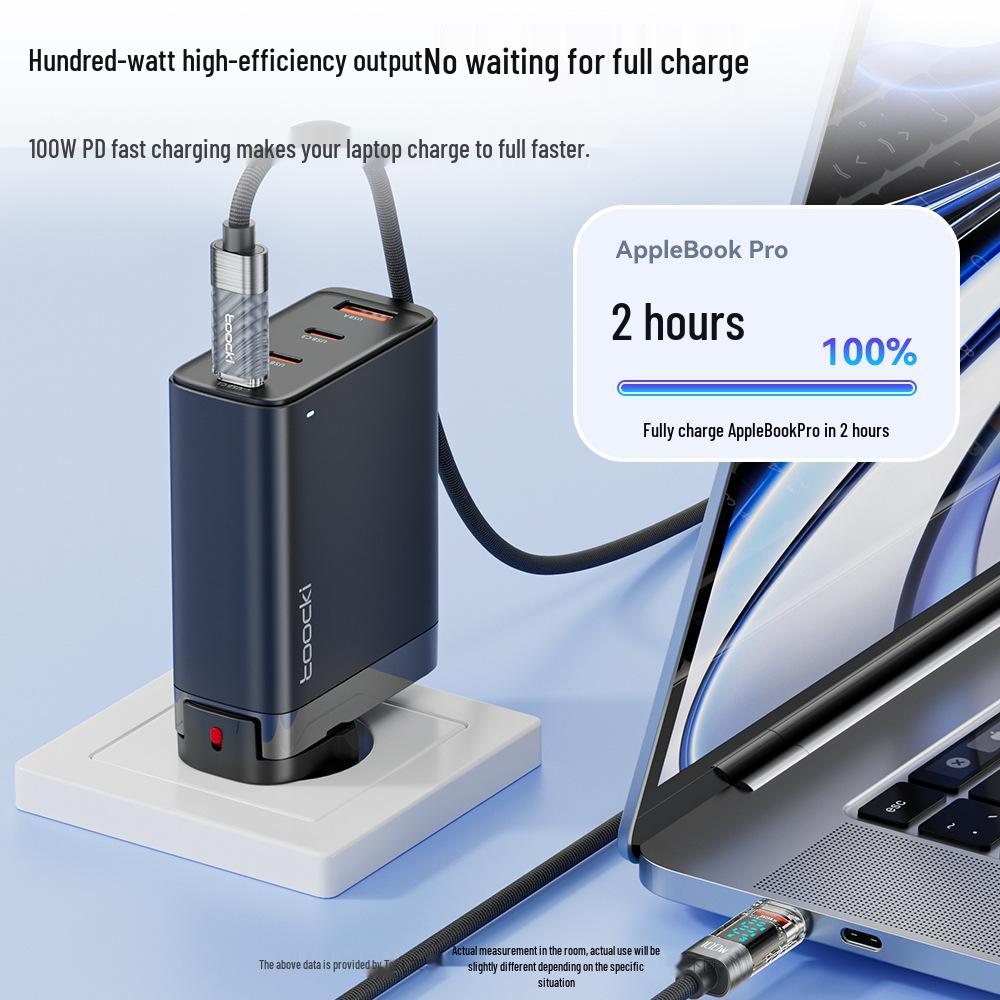 Toocki 100W C-C Super Fast Charging Transparent Display Data Cable for Huawei, Apple, Xiaomi.