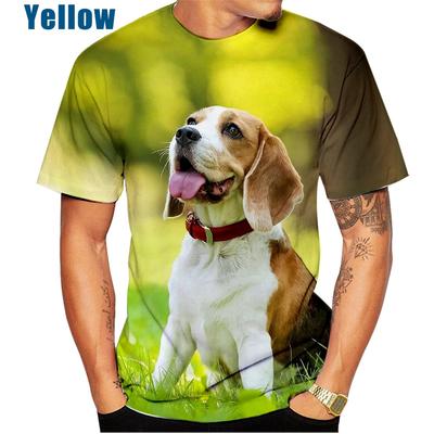 T-shirt à manches courtes pour homme et femme, imprimé en 3D, motif animal, chien, beagle, décontracté, streetwear, XS à 5XL