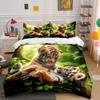"Adorable Tiger Cub Decor Set" Soft Comfortable Duvet Cover Bedding Set Included 1*Duvet Cover & 2*Pillowcases gift