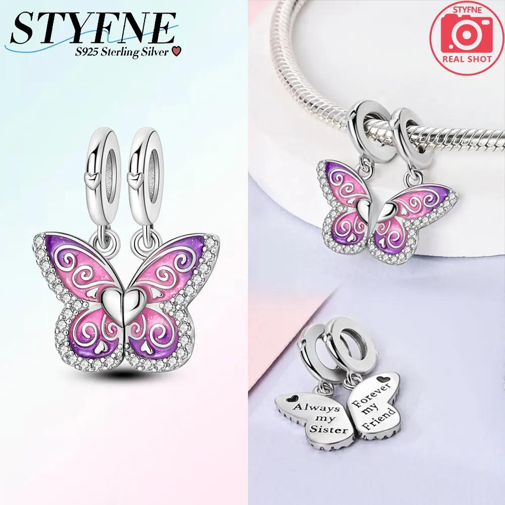 

Charm Bead Charms copper Pink Purple Butterflyshaped Bead Charms Compatible With Charm Bead Charms Plata Authentic Bracelets Bead Charms Women Jewell