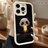 Phone Case: 2D Flat, Suitable for iPhone 18 17 16 15 14 13 12Pro Protective Case, Little Panda Hugging the Moon, Perfect Holiday Gift for Christmas an