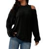 2025 Women's Casual Solid Off-Shoulder Knit Top - European/American Autumn & Winter Fashion