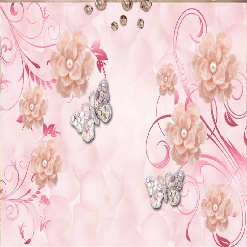 Wallpaper For Walls Modern Flower Wallpaper Butterfly Love Flower Wall Murals Bedroom Living Room Background Wall Paper