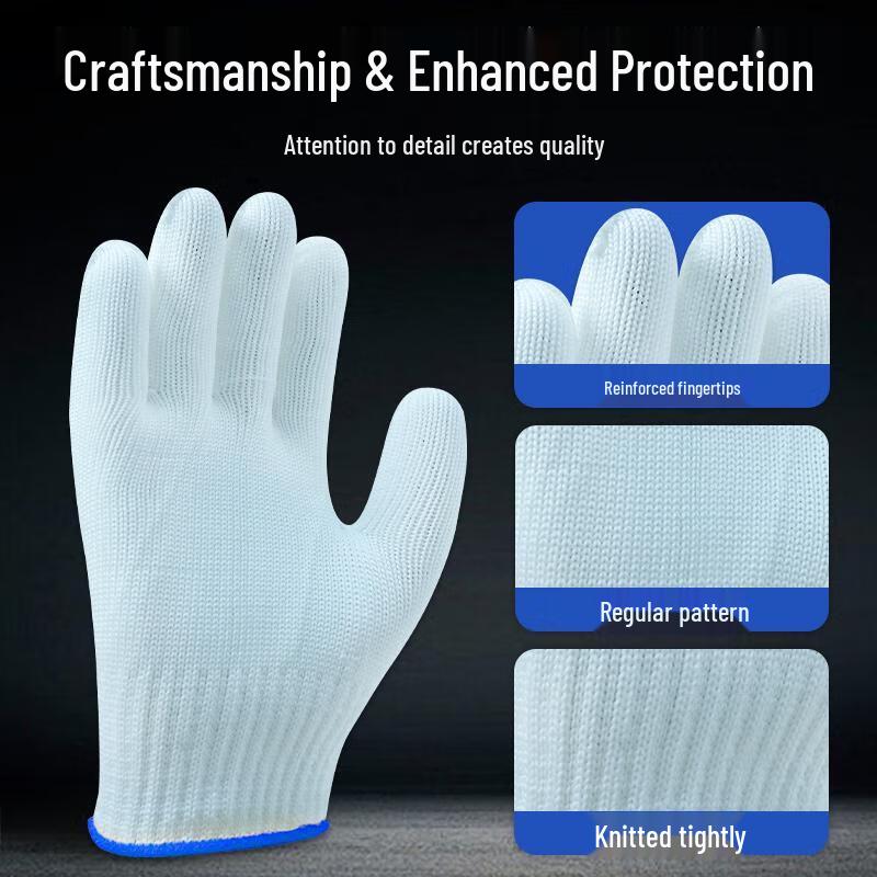 Jun'ang Wear-Resistant Anti-Slip Cotton Work Gloves