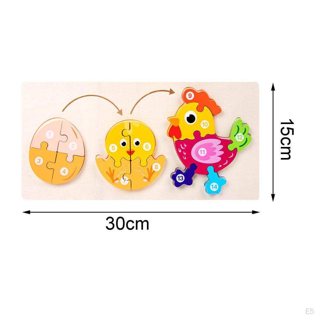 Animal Wooden Matching Puzzle,Children Early Education Learning Toys,Wooden Puzzles for Age 4+ Years