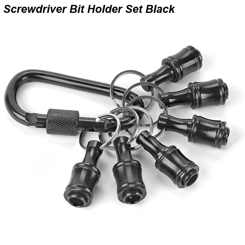 1/6Pcs Color Key Chain Quick-Change Extension Rod 1/4 Hexagon Handle Changeover Rod Screwdriver Quick-Release Sleeve Tool Set