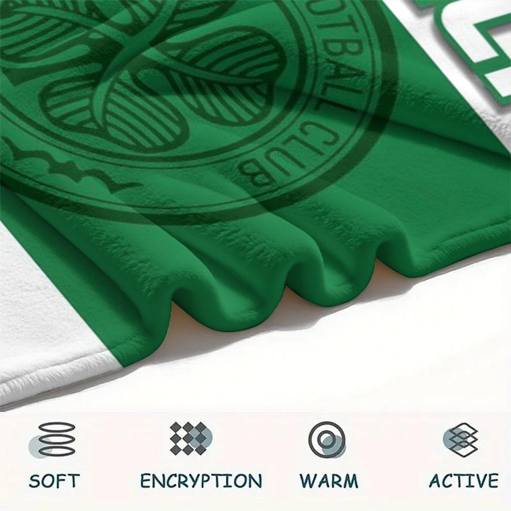 1Pc Celtic FC Print Flannel Blanket High Quality Warm Comfortable Cover for All Seasons Perfect for Gifts Home Decor