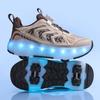 Kids Lights Sports Shoes Rubbing Shoes Charging and Disassembling Four Wheels Slide Shoes LED Kids Glowing Sneakers