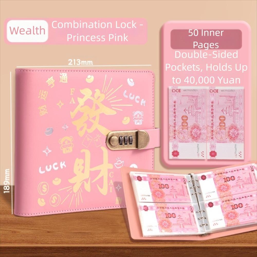 With Password Lock 200 Envelopes Money Saving Challeng PU Savings Challenges Book  Couples
