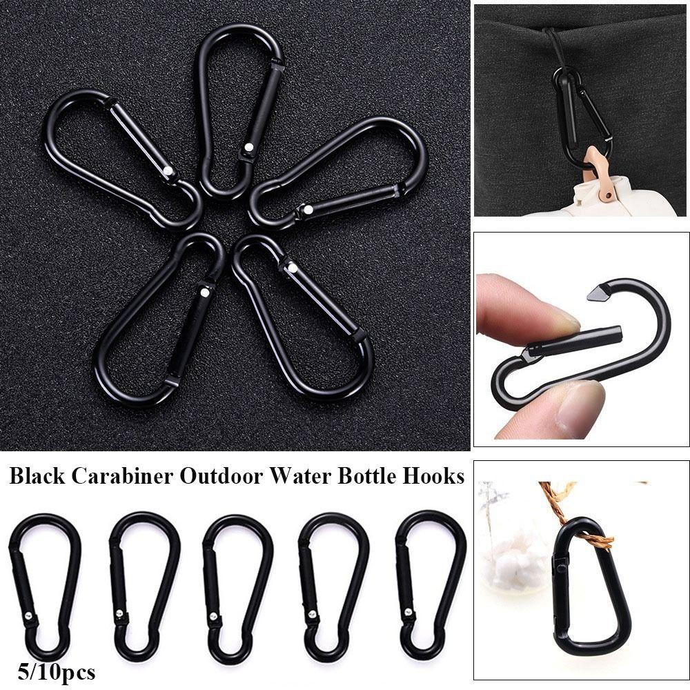5pcs 3.6*46mm Spring Snap Clip Aluminium Alloy Water Bottle Hooks Climbing Keychain  Outdoor Tool
