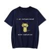 Ik Was Besmet Met Straling Grappig Kat T-shirt Korte Mouwen Unisex En Unisex Retro T-shirt Ronde Hals T-shirt