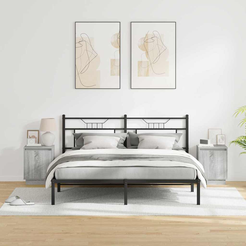 Nightstand 2 pcs Grey 39 x 34.5 x 50 cm Particleboard