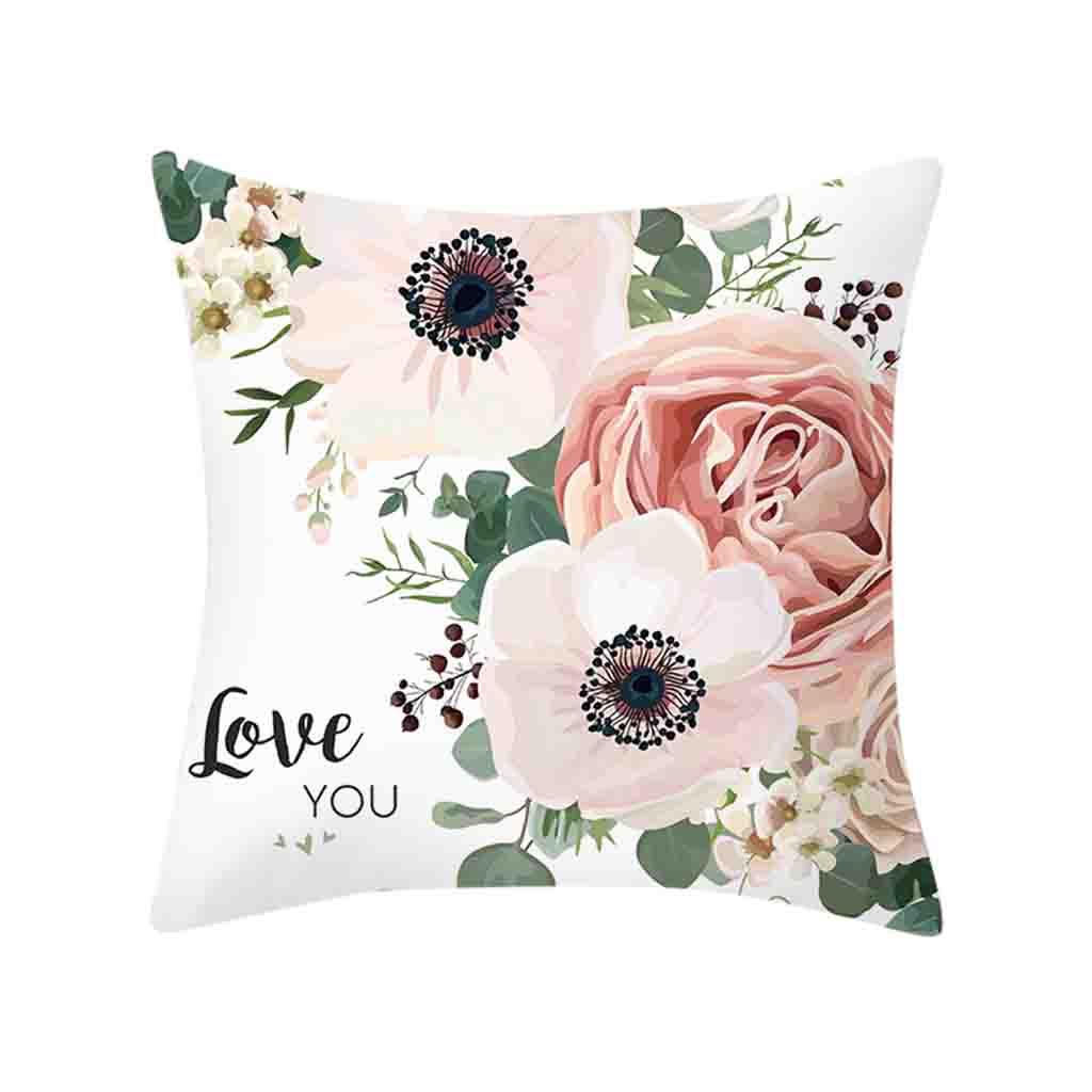 Throw Rose Printed Cushion Cover Square Sofa Case Flower Home Art Decor 544₽