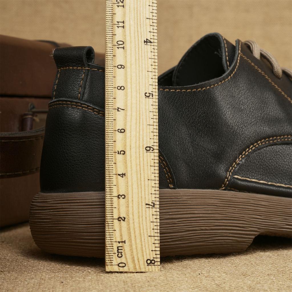 Men's British Style Casual Leather Shoes Retro Front Lace Up Business Commuting Leather Shoes Comfortable Soft Soled Top Layer Cowhide Men's Shoes