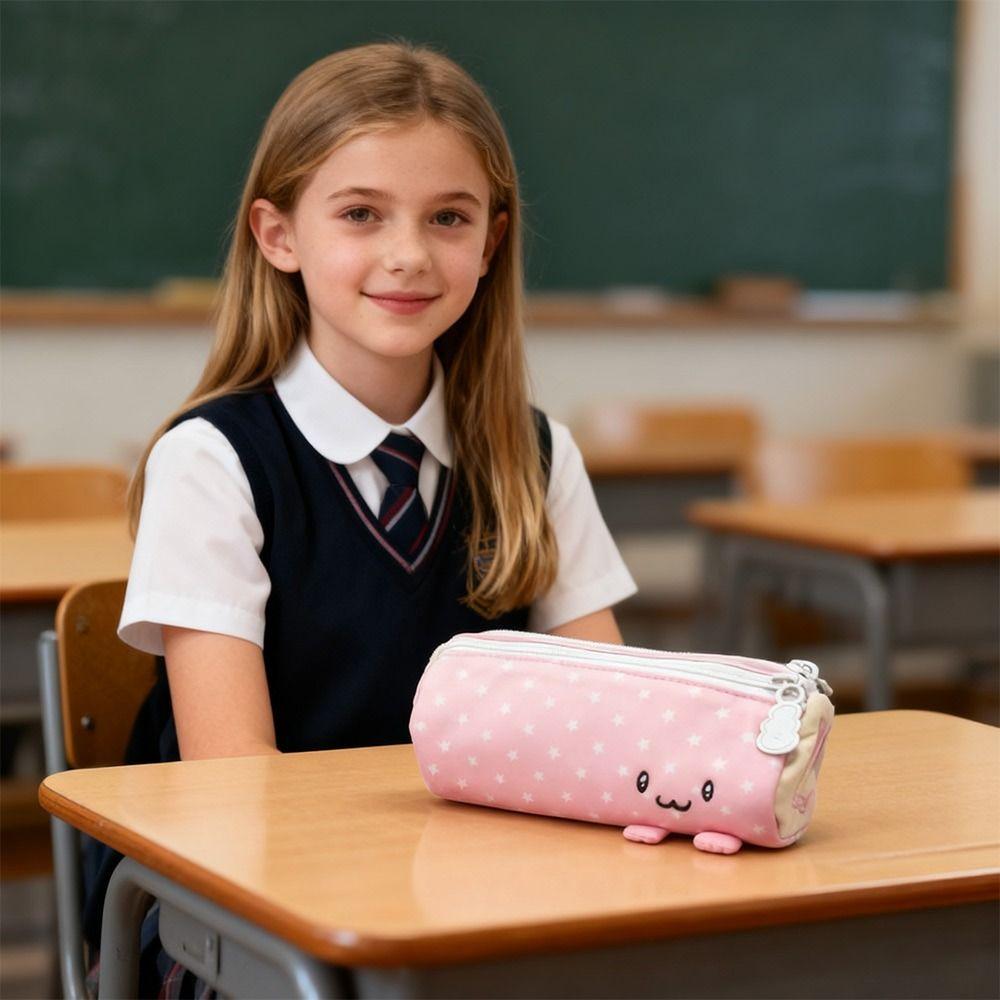 Pink Towel Roll Pen Bag Portable Pen Pouch INS Pencil Case  Back To School