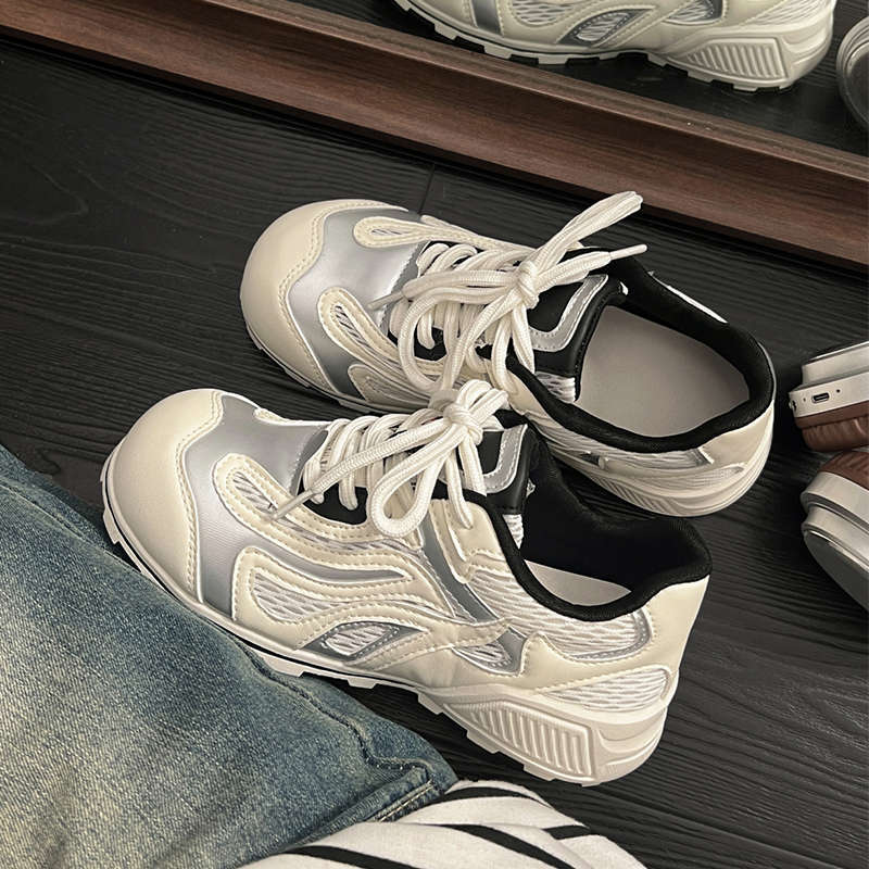 Disorder Aesthetic Bowling Shoes Forrest Gump Shoes Women's Summer 2025 New Breathable Mesh Casual Daddy Shoes Women