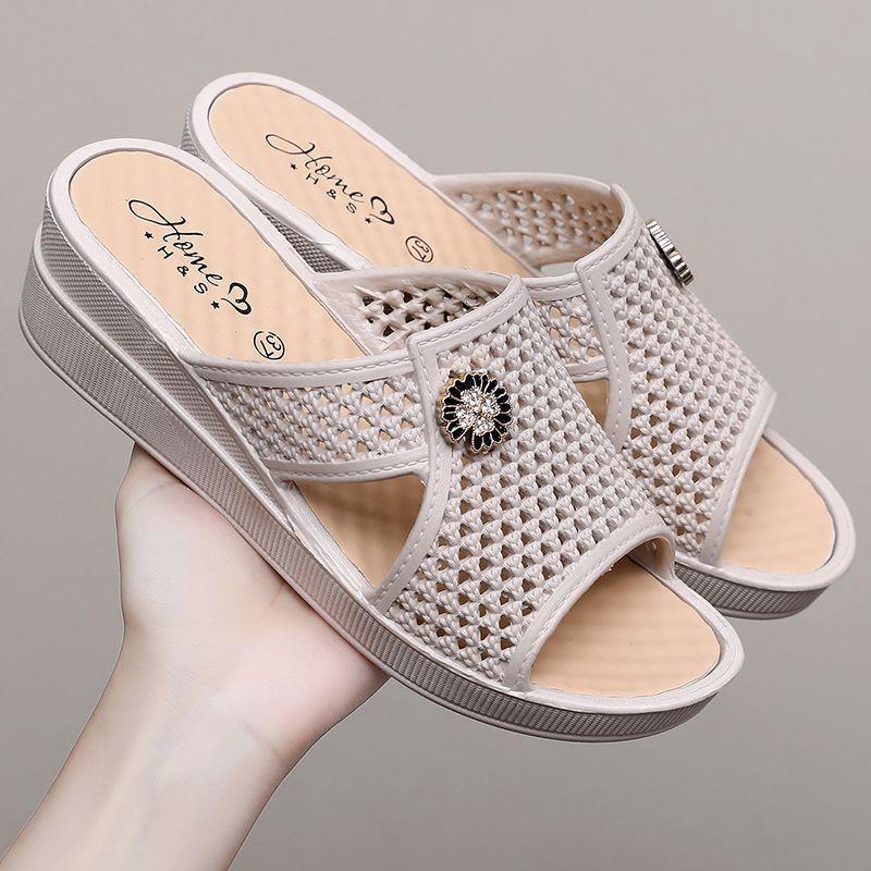 

Новые летние женские модные нескользящие домашние тапочки с толстой подошвой для дома и улицы 36-40