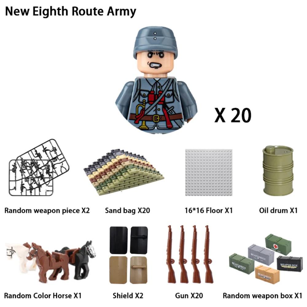40/set World War II military building blocks National army soldier Character weapon assembly building block Children's toy gifts