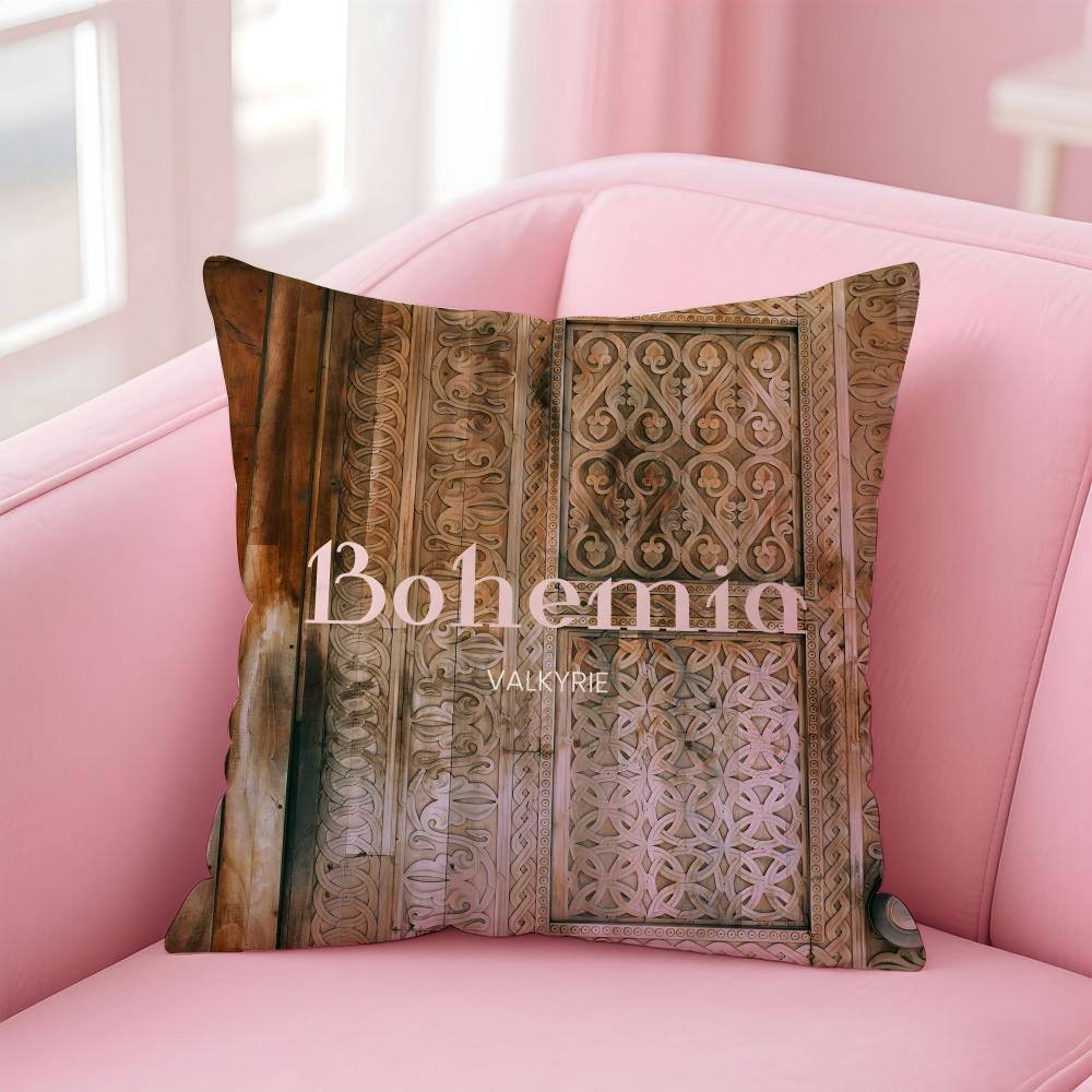 B-Bohemia Cushion Cover Pillowcase Short Plush Invisible Zipper Room Sofa Cushion Cover