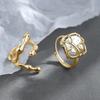 New Irregular Opening Pearl Ring Two-piece Set For Women Fashionable Personalized Daily Accessory Party Jewelry Birthday Gifts