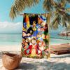 Classic Japanese Element Cartoon ONE PIECE Monkey D. Luffy Beach Towel Outdoor Camping Vacation Swimming Beach Towel Outdoor Absorbent Bath Towel Y15