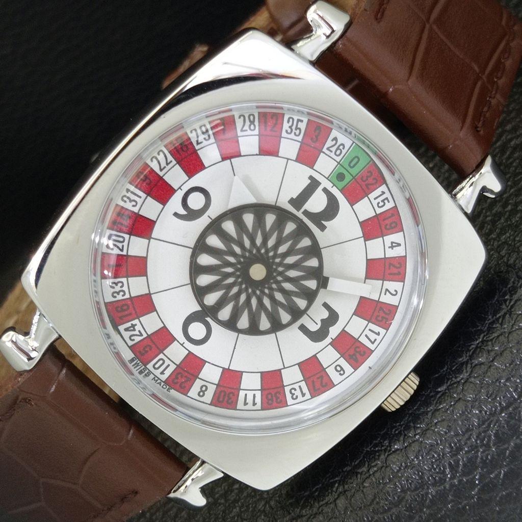 

ВИНТАЖНЫЕ ВОССТАНОВЛЕННЫЕ ЧАСЫ С РУЧНЫМ ЗАВОДОМ И РУЛЕТКОЙ, ШВЕЙЦАРСКИЕ МУЖСКИЕ ЧАСЫ С БЕЛЫМ ЦИФЕРБЛАТОМ a700902-5 R205a-a700902