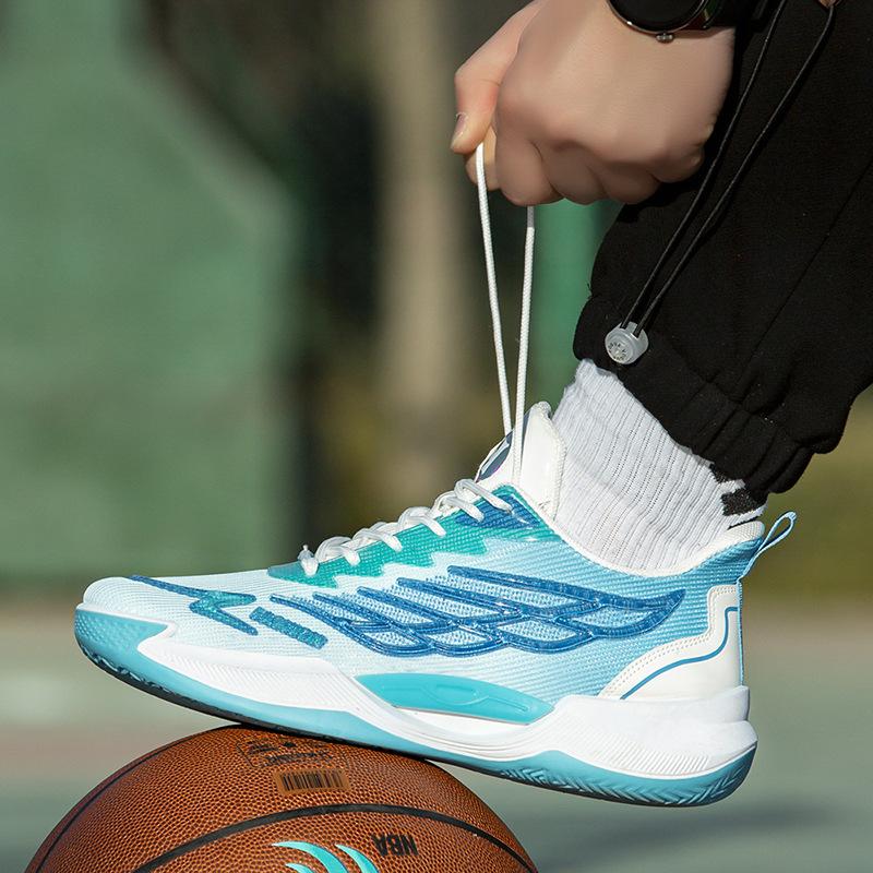 Foreign trade shoes men's thick-soled comfortable and breathable running shoes students' daily mesh color matching fashion sports shoes