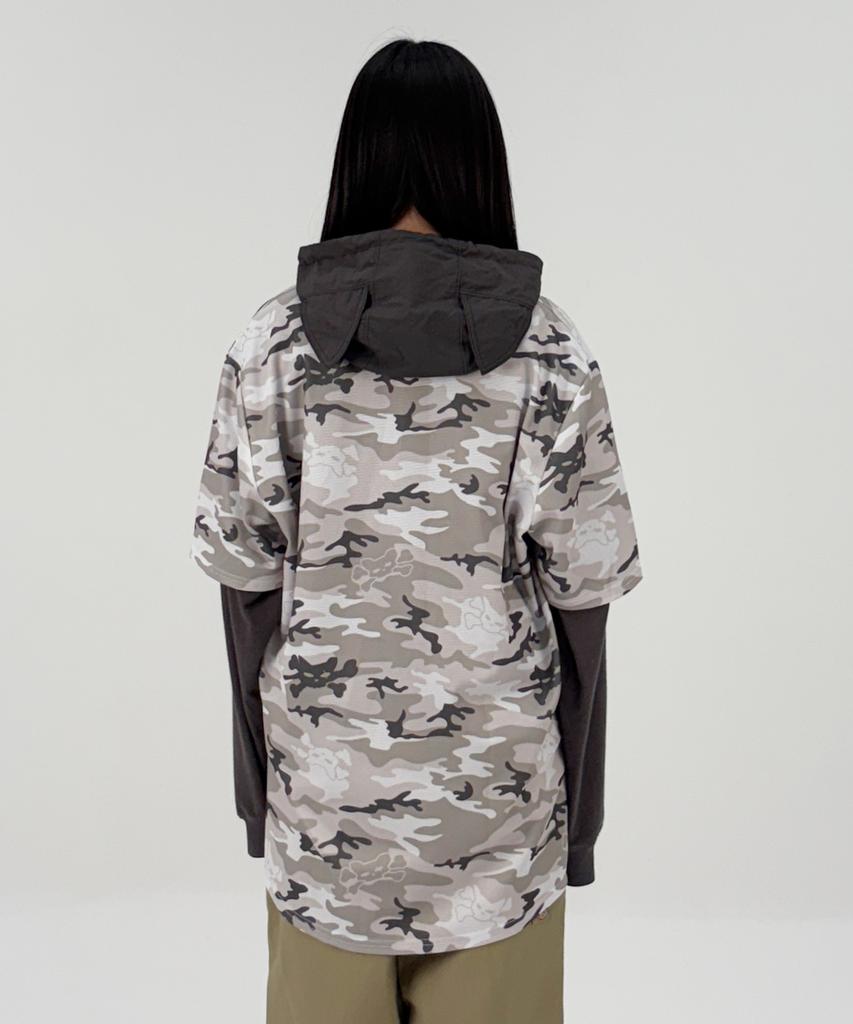 KEEMHII Skeleton Camo Baseball Jersey - [Gray]