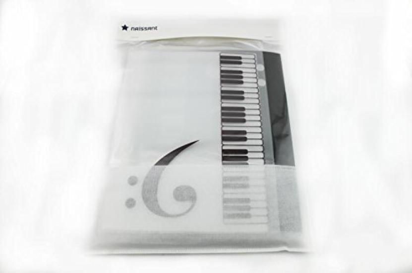 Naissant 2-Color Set Piano Design Sheet Music Case with Writing Space, Black and White, for Opening Up