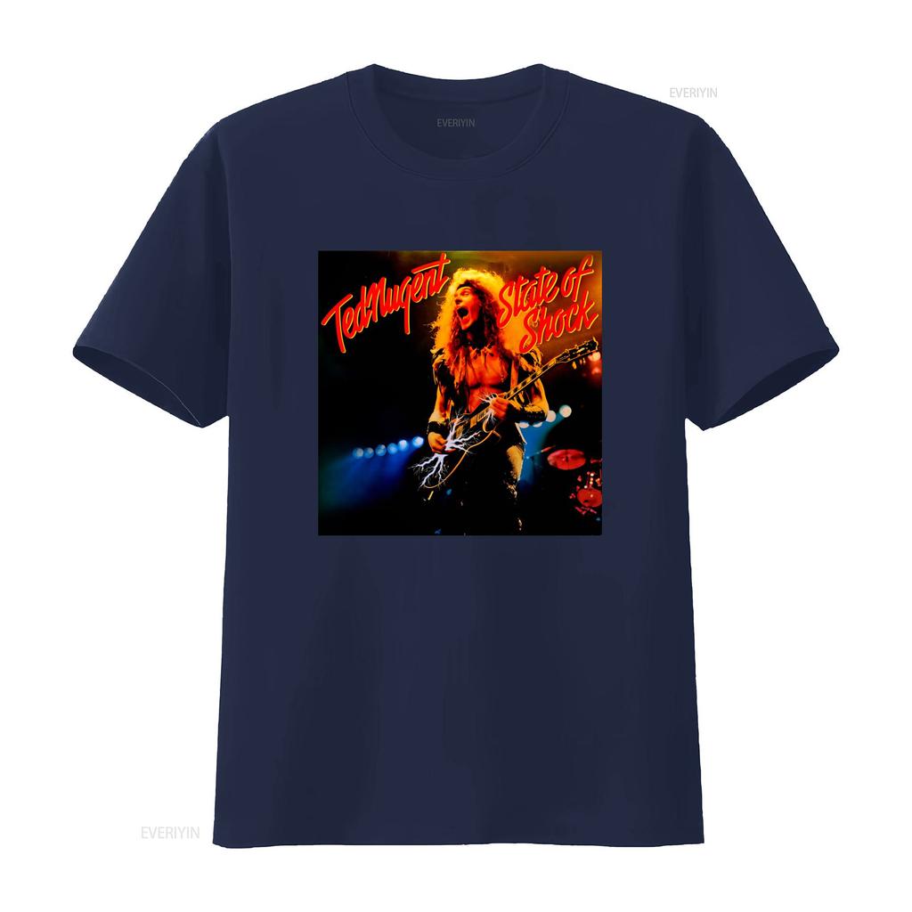 Ted Nugent State Of Shock Vintage Rock Band T Shirt 90s Style Black Rare Double Sided Sizes S 5XL F030 vintage Washed fashion