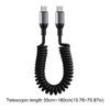100/66W USB Type C Spring Telescopic Quick Charger Wire 6A Spring Short Data Cable Car Phone Charger USB Cable for iPhone 16 15