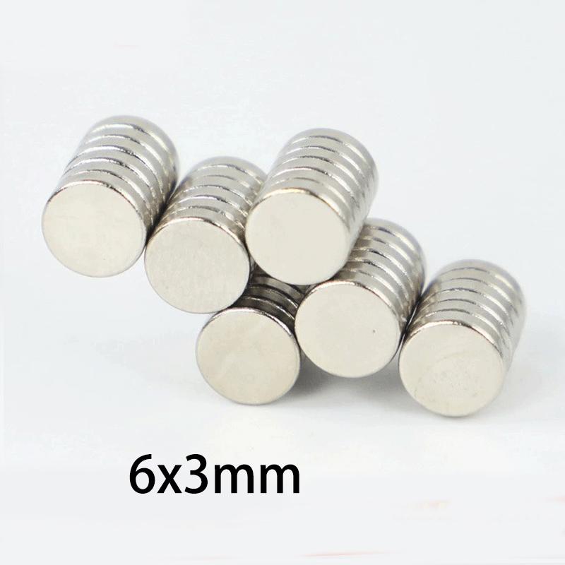 20/50/100pcs 6x3 6mm Diameter x 3mm Thick Small Round Magnets - Disc Magnets for DIY, Models, Industrial, Home Use