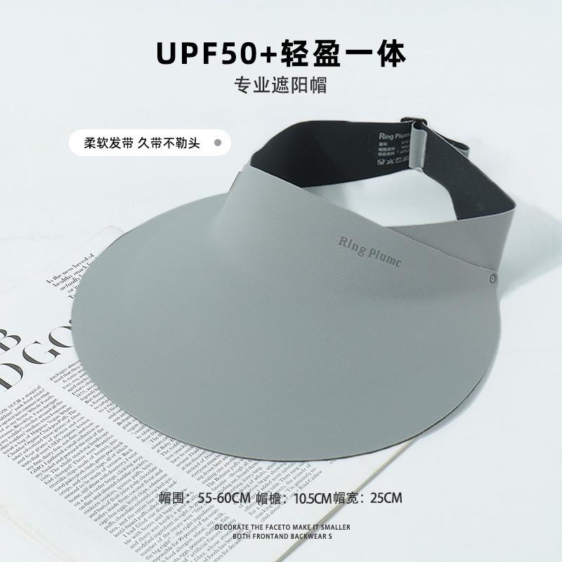 

Пустая сверху дышащая шляпа от солнца, кепка с широкими полями для защиты от солнца, летняя дорожная шляпа от солнца для поездок на работу, женские прямые волосы Adjustable светло-серый
