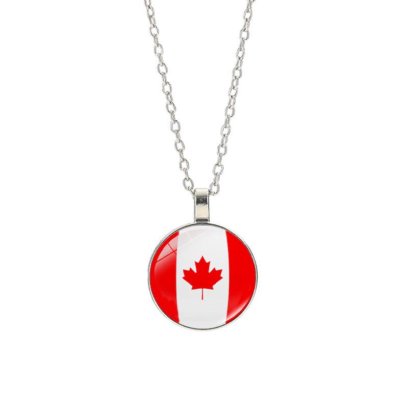 World Cup Top 32 National Flag Necklace - Football Pendant for Men & Women