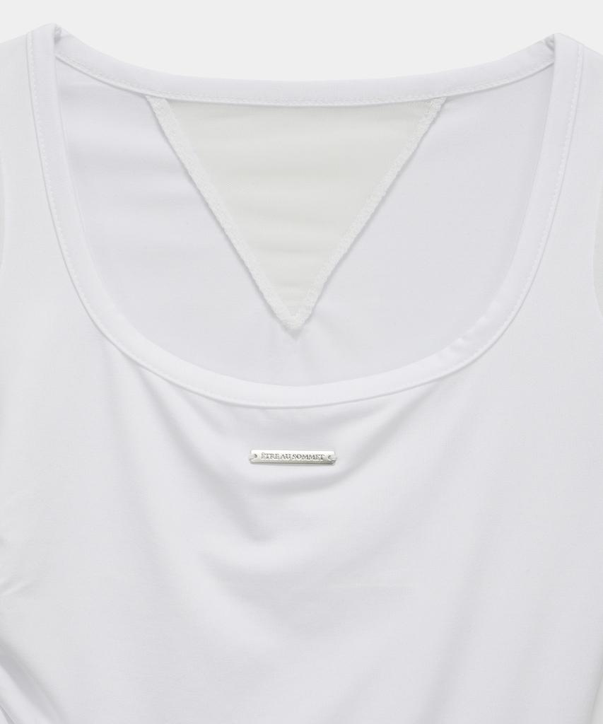 ETRE AU SOMMET Modern Square Shirring Tee (White)