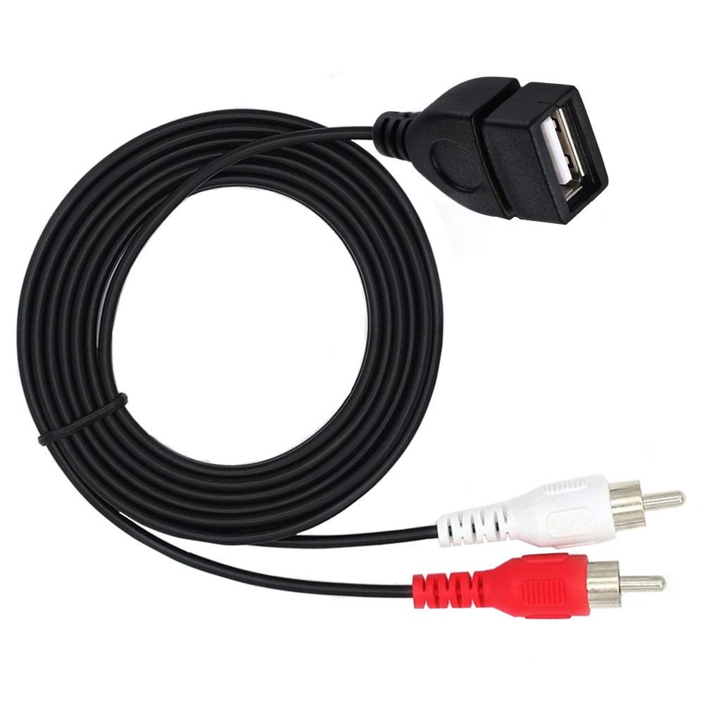 

JUNSUNMAY 1.5m USB 2.0 to 2 RCA Female to Male Video AV Converter Camcorder Audio Splitter Cable As Shown A