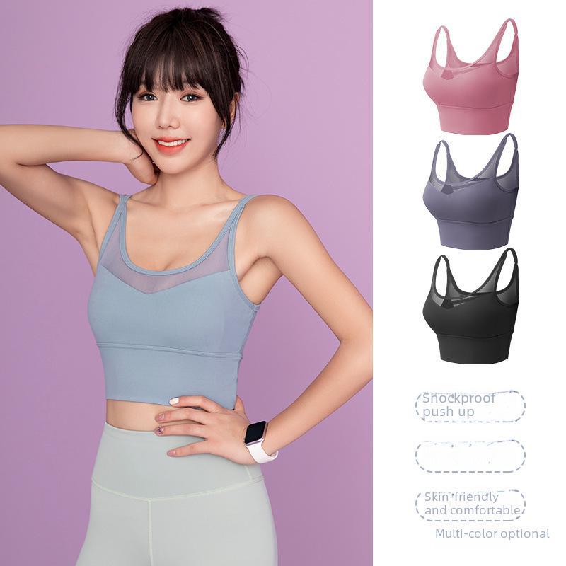 Juyitang Sport-BH mit gekreuztem Rücken, stoßfest, für Yoga und Fitness