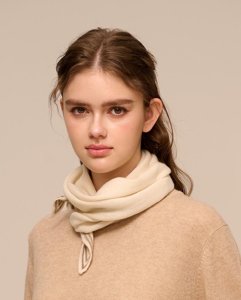 Korean Style Cashmere Triangle Scarf - Spring & Autumn Knitted Neck Gaiter, Winter Warmth