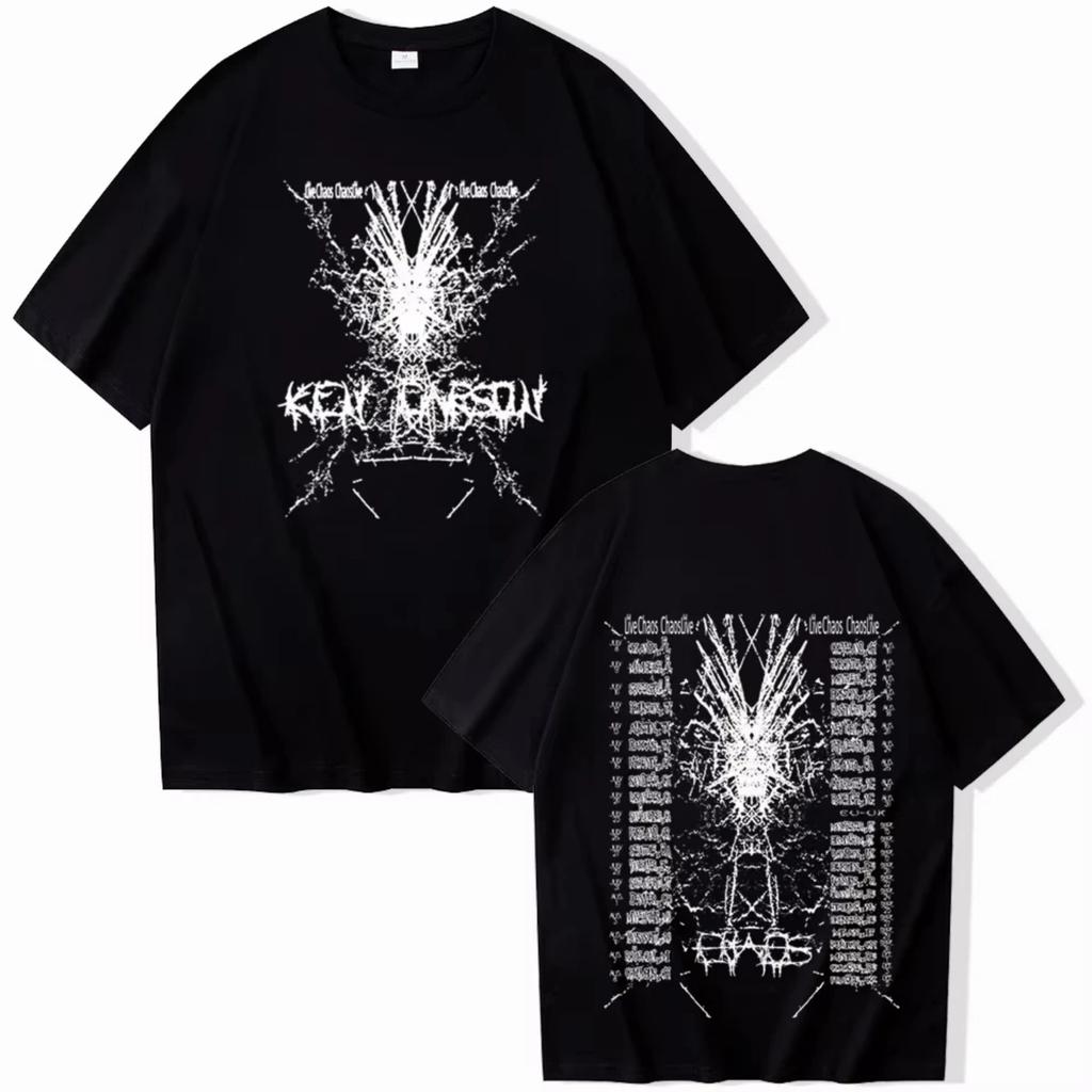 Ken Carson Chaos World Tour Cotton T Shirt Men Women Hip Hop Tee Short Sleeve Tshirt Summer Oversized T-shirt Tops Gift for Fans