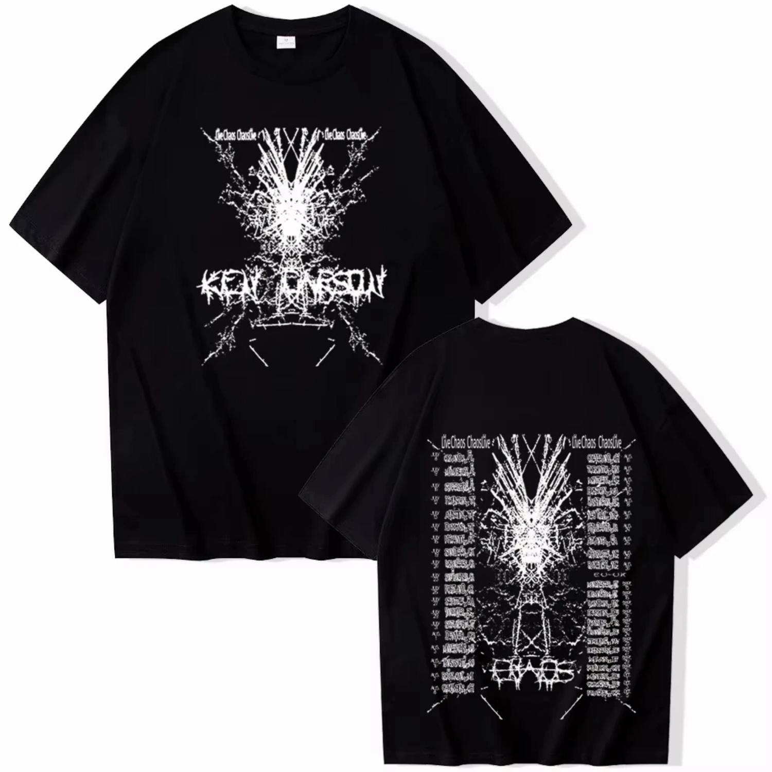 

Ken Carson Chaos World Tour Cotton T Shirt Men Women Hip Hop Tee Short Sleeve Tshirt Summer Oversized T-shirt Tops Gift for Fans S чёрный