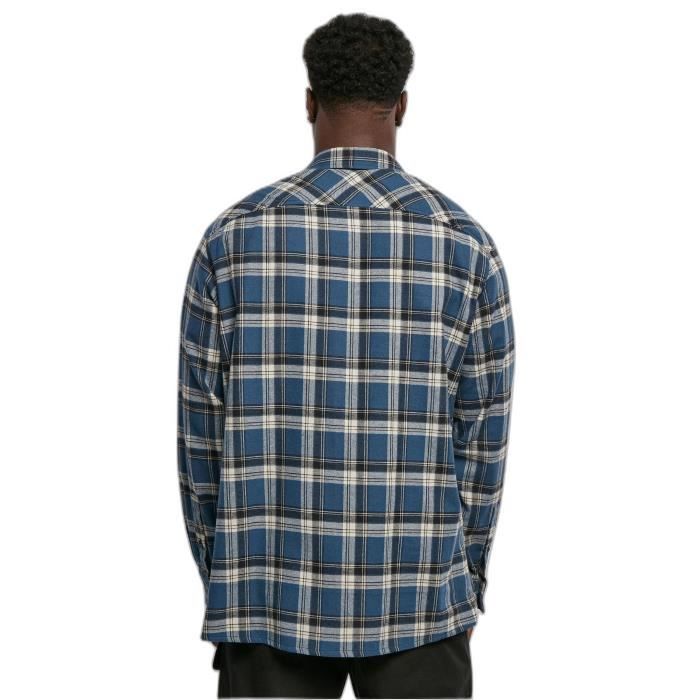 Chemise à carreaux Urban Classics Lake - bleu foncé/blanc - M
