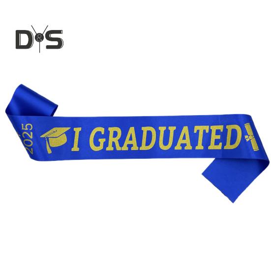 Fură de absolvire 2025, unisex pentru adulți, panglică de absolvire din satin, clasa 2025, curea de etichetă a absolvenților de felicitări pentru începuturile academice