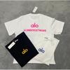 ALO Baumwolle Lockere Passform Unisex Rundhals T-Shirt Streetwear Lässiges Oberteil
