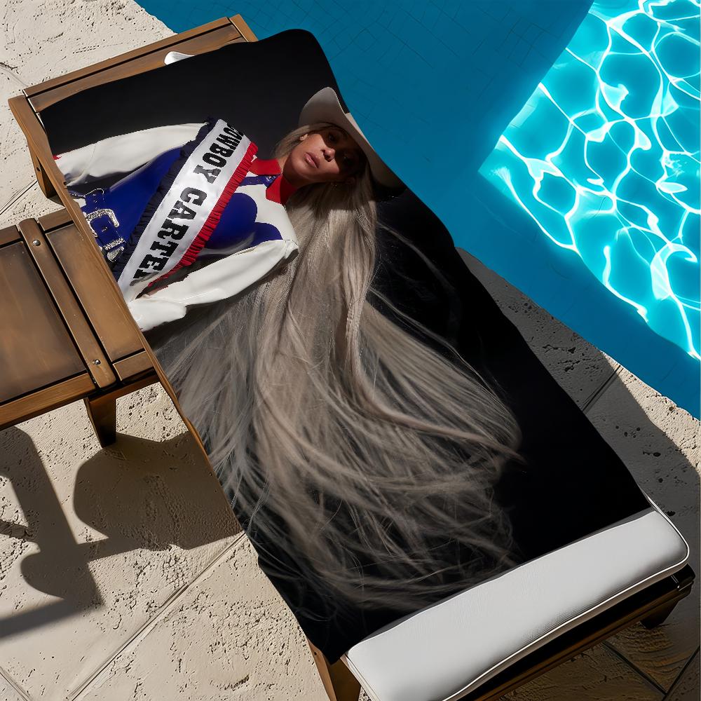 Singer Beyonce Cowboy Carter Towel Sauna Gift PoolGym Beach Travel Shower Quick Dry Sports Towels Camping Soft