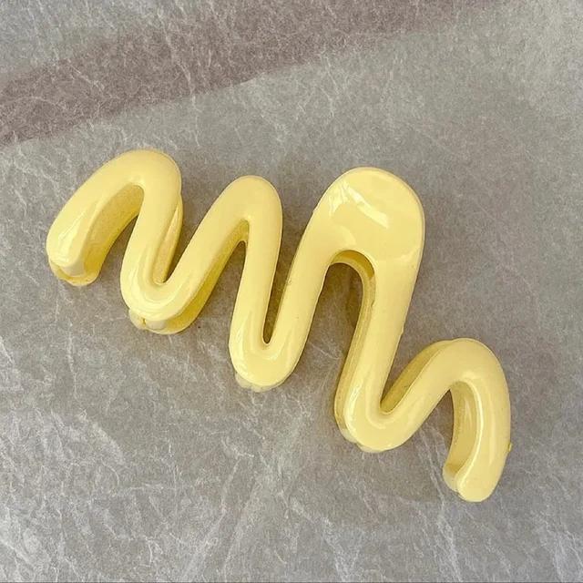 Nové barevné Jelly Wave Hair Claw Vlásenka Ženy Dívky Módní Design Korejský Sladký Jednoduchý Nepravidelný Spona do vlasů Pokrývky hlavy