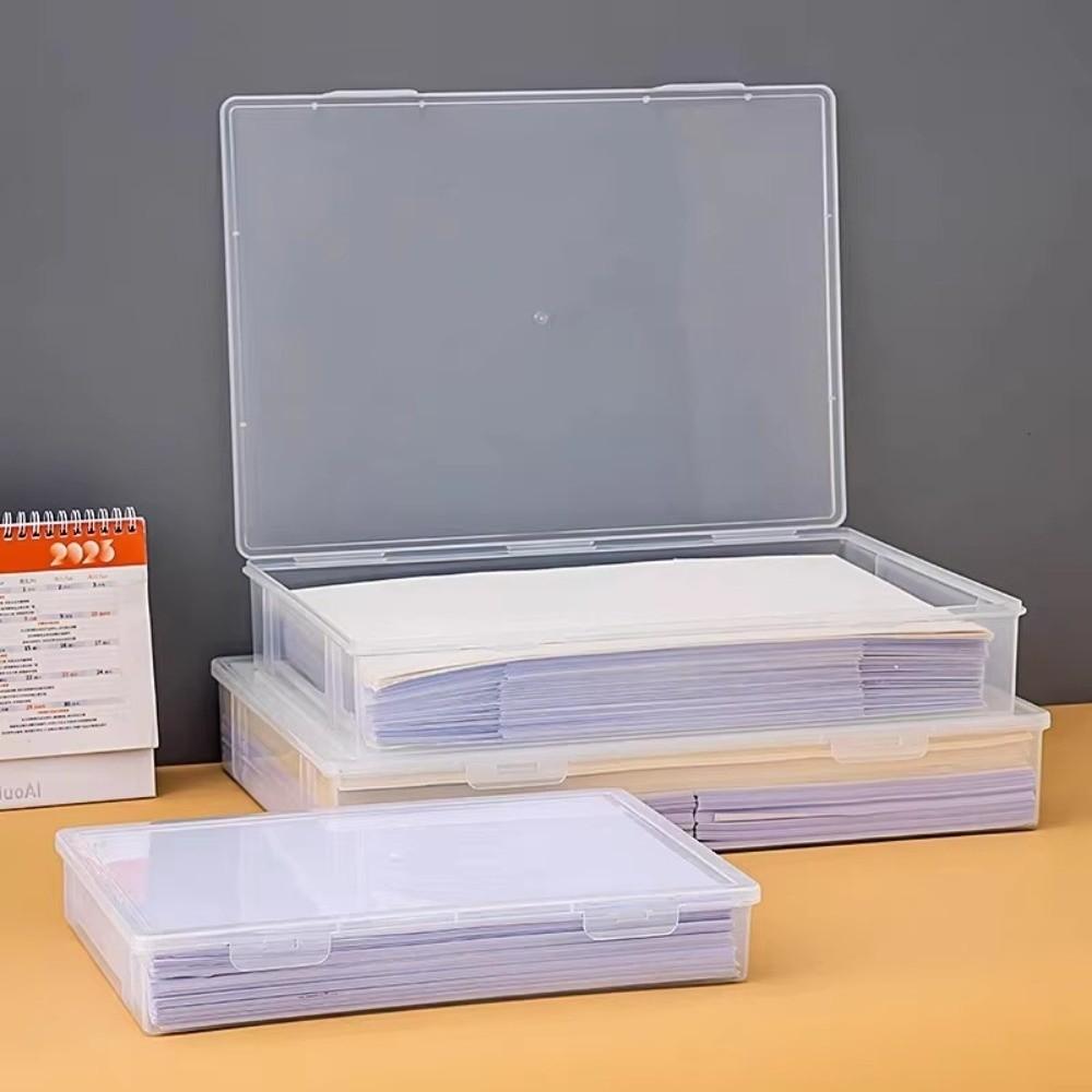 Transparent Desktop Storage Case Large Capacity Dustproof Pencil Storage Box Eco-Friendly PP Multifunctional