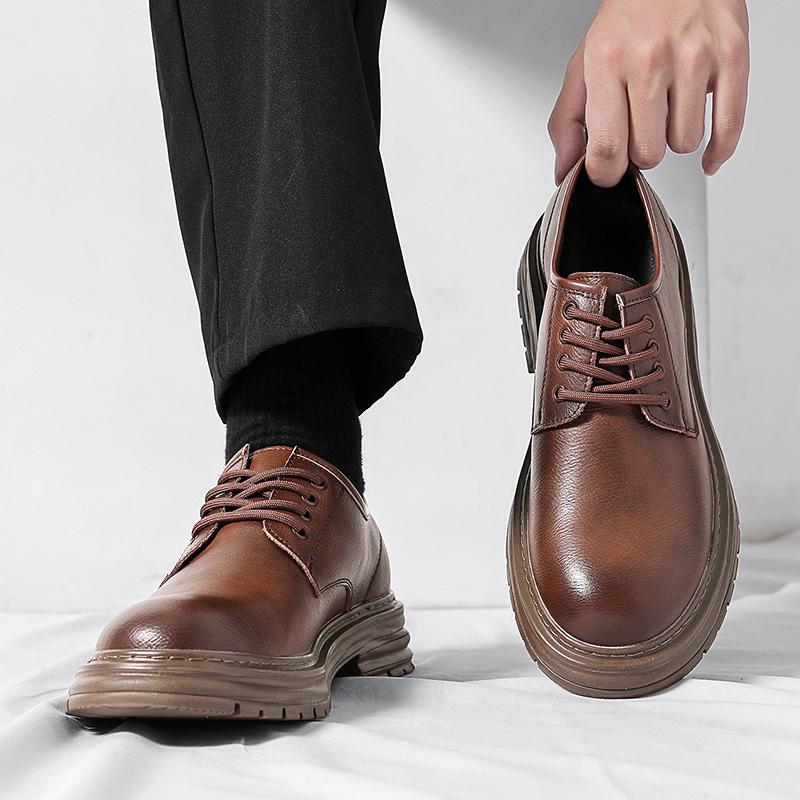 2026 New Soft Sole Business Formal Leather Shoes for Men, British Style Anti-slip Wear-resistant Outdoor Casual Dress Footwear