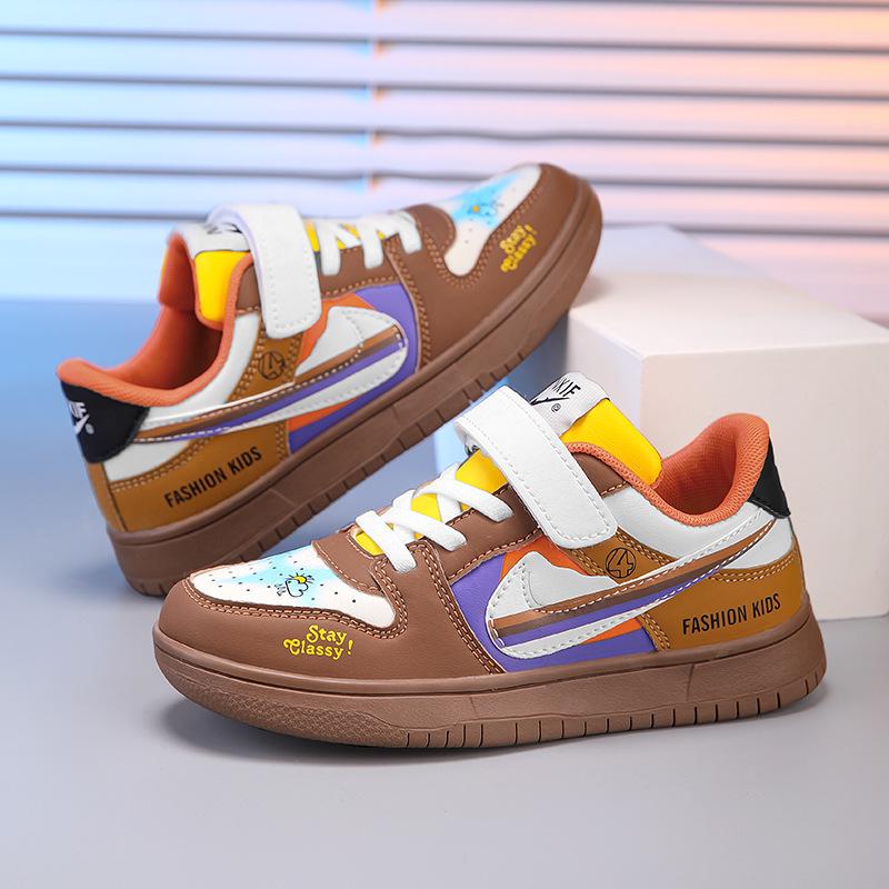 AJ1 Kids' Spring 2025 Multicolor Skate & Basketball Shoes, Medium & Large Sizes, Air Force One Style for Girls